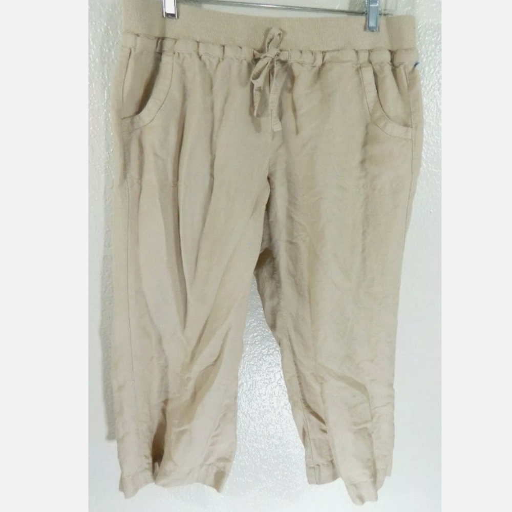 Sandro Linen Blend Capri Pants